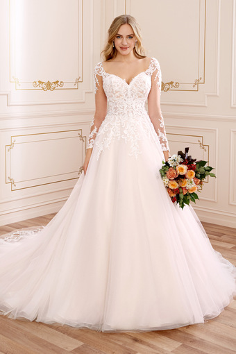 Crystal Embellished Ballgown with Long Sleeves Jasmine Grace