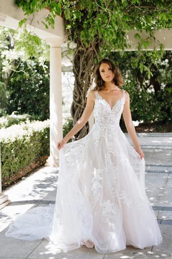 Classic Floral Lace A-Line Wedding Gown Liliana